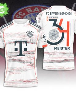 FC Bayern Munich 2025 Champions 34th Deutscher Meister Shirt – White Limited Edition