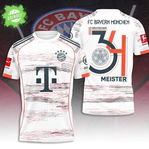 FC Bayern Munich 2025 Champions 34th Deutscher Meister Shirt – White Limited Edition