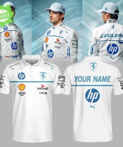 Ferrari White Polo Shirt 2025 – Custom Name F1 Fan Shirt