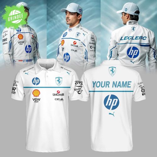 Ferrari White Polo Shirt 2025 – Custom Name F1 Fan Shirt
