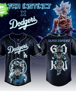 Goku Ultra Instinct x Dodgers 2025 Jersey – Limit Break Anime Baseball Shirt