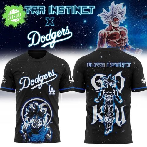 Goku Ultra Instinct x Dodgers 2025 T-Shirt – Anime Baseball Shirt