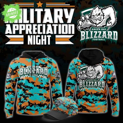 Green Bay Blizzard Military Nights Hoodie 2025 – Team Military Night Sweatshirt