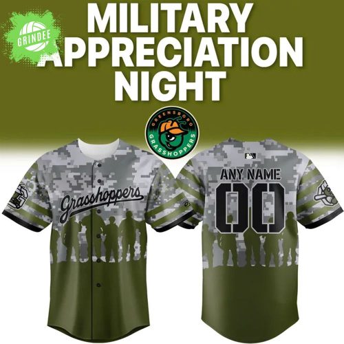 Greensboro Grasshoppers Military Day Jersey 2025 – Baseball Tribute Edition
