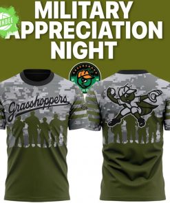 Greensboro Grasshoppers Military Day T-Shirt 2025 – Limited Baseball Event Tee