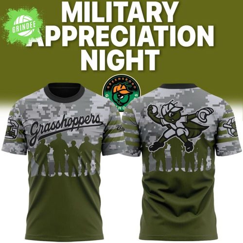 Greensboro Grasshoppers Military Day T-Shirt 2025 – Limited Baseball Event Tee
