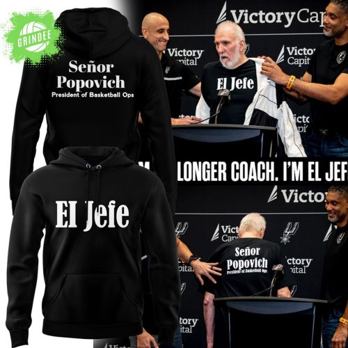 Gregg Popovich “I’M NO LONGER COACH. I’M EL JEFE!” Hoodie – NBA Legend Tribute