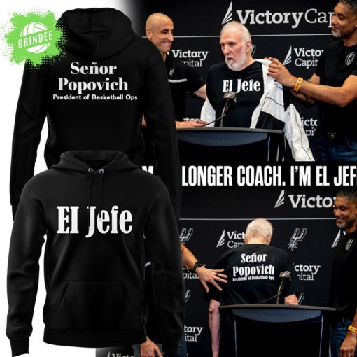 Gregg Popovich “I’M NO LONGER COACH. I’M EL JEFE!” Hoodie – NBA Legend Tribute