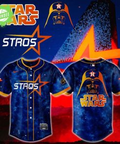 Houston Astros x Star Wars Blue Baseball Jersey New Version 2025