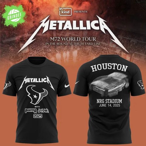 Houston Texans x Metallica Tour 2025 Black T-Shirt – Limited Concert Edition