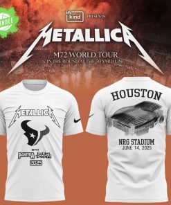 Houston Texans x Metallica Tour 2025 White T-Shirt – Rock NFL Crossover