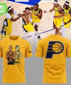 Indiana Pacers “Legacy Signal” T-Shirt – Two Eras, One Gesture, One Legendary Moment Tee