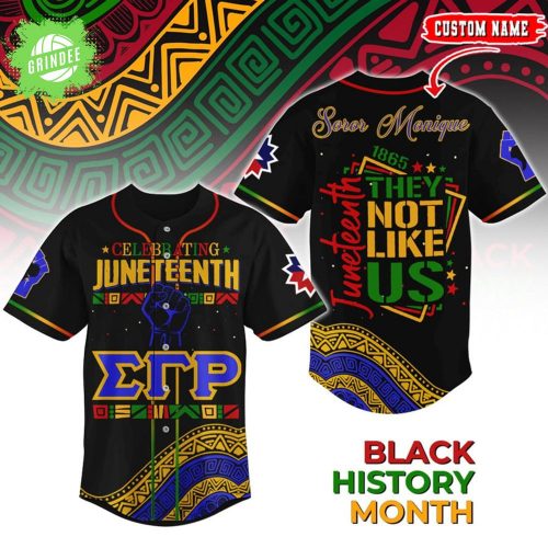 Juneteenth Baseball Jersey 2025 – Black History Shirt with African Pattern & ΣΓΡ
