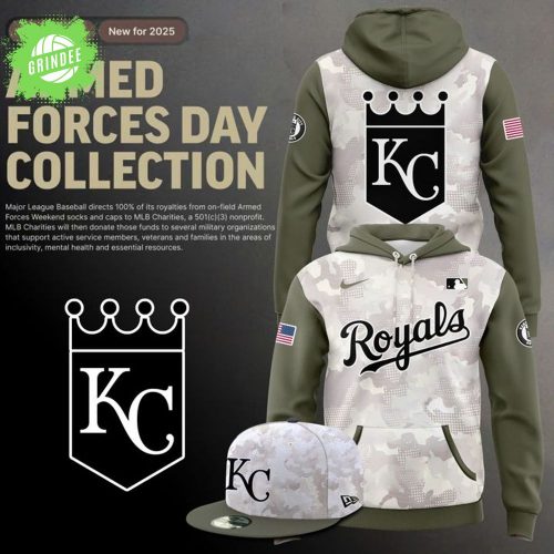 Kansas City Royals Armed Forces Day 2025 Hoodie – Beige Olive Edition