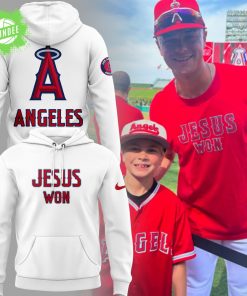 LA Angels x Jesus Won 2025 White Hoodie