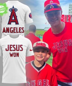 LA Angels x Jesus Won 2025 White Tshirt