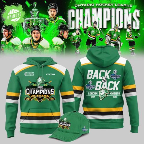 London Knights Back-to-Back Champions 2025 Victory Hoodie