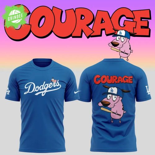 Los Angeles Dodgers x Courage the Cowardly Dog 2025 Blue T-Shirt