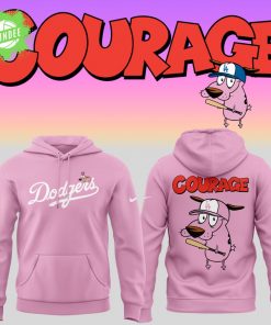 Los Angeles Dodgers x Courage the Cowardly Dog 2025 Pink Hoodie Version