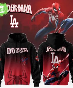 Los Angeles Dodgers x Spider-Man Game Night Hoodie 2025 – Superhero Baseball Hoodie