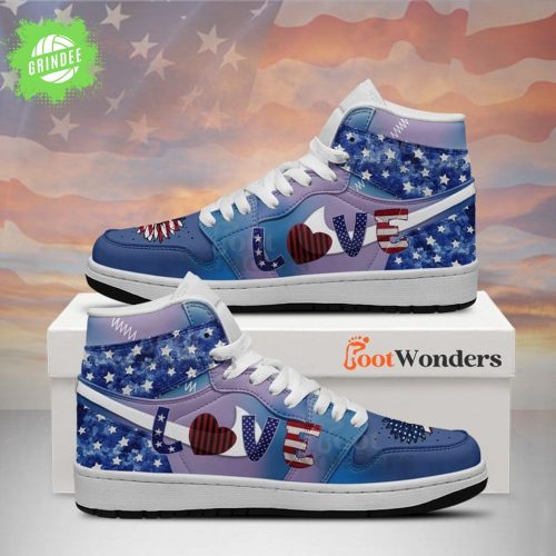 Love – American Flag – Independence Day J1 Shoes