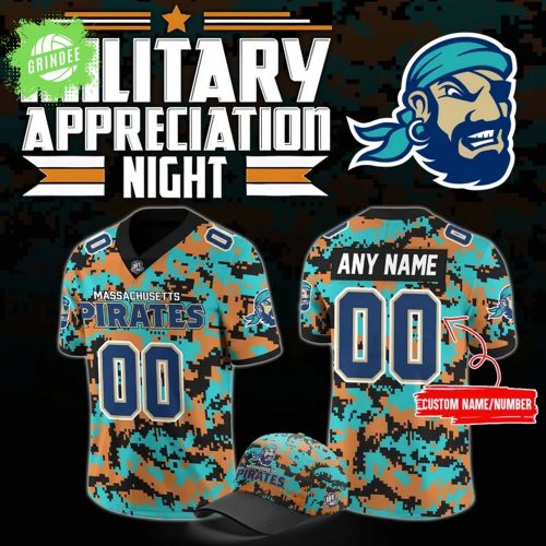 Massachusetts Pirates Military Nights Football Jersey 2025 – IFL Patriotic Edition