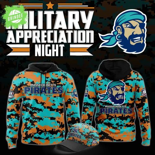 Massachusetts Pirates Military Nights Hoodie 2025 – Indoor Football Military Tribute
