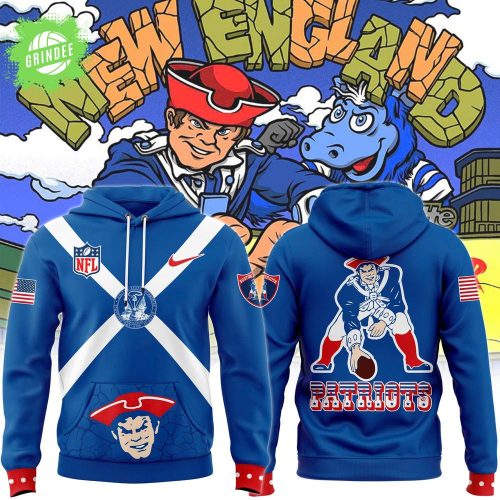 Men’s Nike Blue New England Patriots Throwback Logo Club Fleece Pullover Hoodie