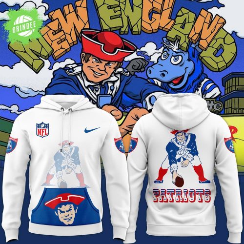 Men’s Nike White Boston Patriots Throwback Logo Club Fleece Pullover Hoodie