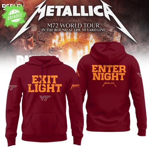 Metallica x Virginia “Exit Light Enter Night” Red Hoodie – Rock Tribute Edition