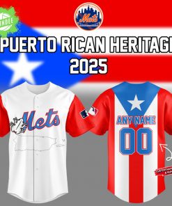 Mets x Puerto Rican Heritage Baseball Jersey 2025 Custom Name And Number