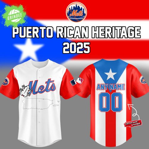 Mets x Puerto Rican Heritage Baseball Jersey 2025 Custom Name And Number