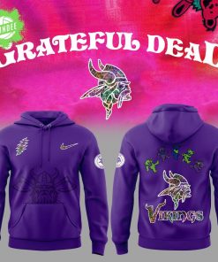 Minnesota Vikings Grateful Dead Night 2025 Purple Hoodie + Pants + Cap Set