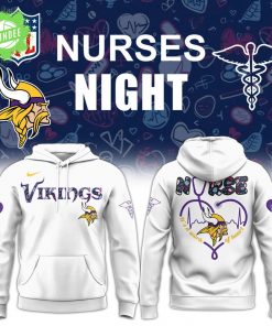 Minnesota Vikings Nurses Night 2025 White Hoodie – Limited Edition