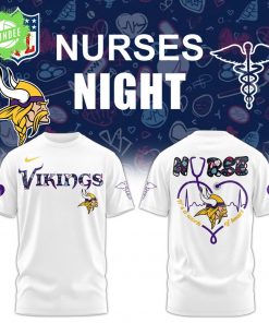 Minnesota Vikings Nurses Night Combo White T-Shirt – 2025 Special