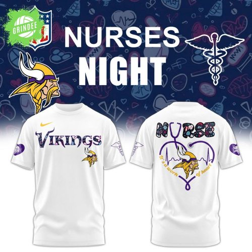 Minnesota Vikings Nurses Night Combo White T-Shirt – 2025 Special