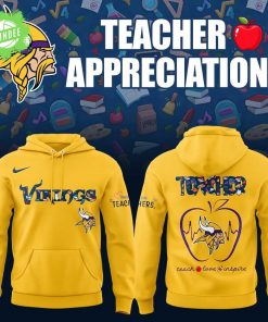 Minnesota Vikings Teacher Appreciation Yellow Hoodie 2025 – Special Edition