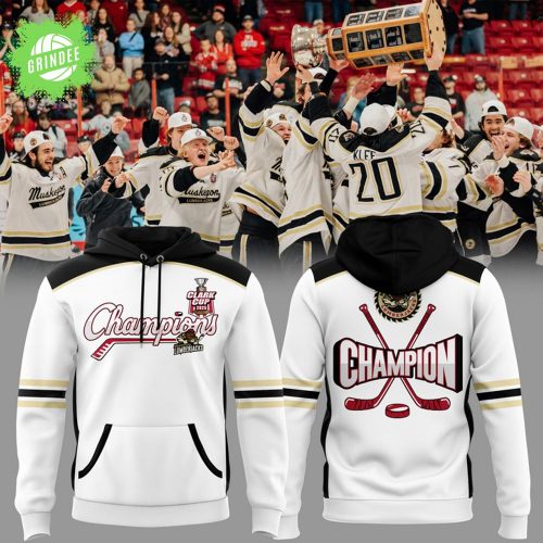 Muskegon Lumberjacks Clark Cup Champions 2025 White Hoodie – Ice Hockey Apparel