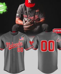 Nebraska Baseball Gray Jersey 2025 – Custom Number Fan Gear