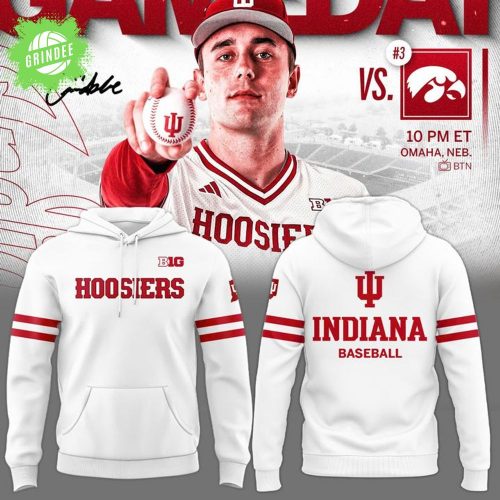 New Uniform Indiana Hoosiers Baseball White Hoodie