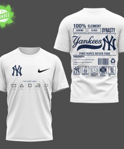 New York Yankees Barcode Care Label T-Shirt – Retro Baseball White Edition