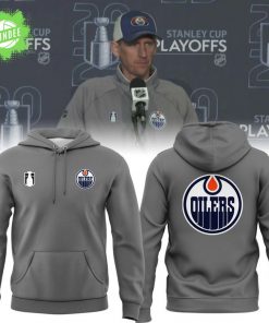 Oilers Gray 2025 Playoffs Hoodie – Ice Hockey Fan Edition