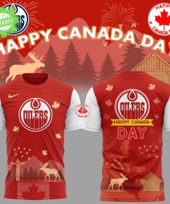 Oilers x Happy Canada Day 2025 Tshirt