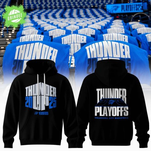 Oklahoma City Thunder Playoff 2025 Black Hoodie – NBA Basketball Hoodie