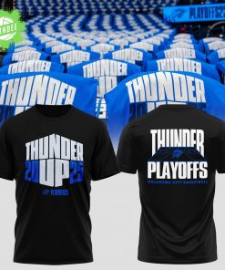 Oklahoma City Thunder Playoff 2025 Black T-Shirt – NBA Game Day Tee