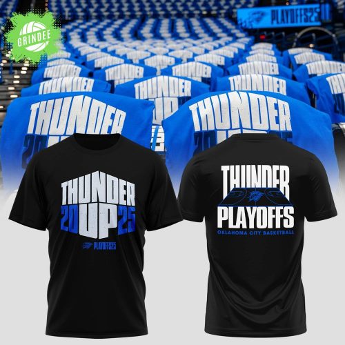 Oklahoma City Thunder Playoff 2025 Black T-Shirt – NBA Game Day Tee