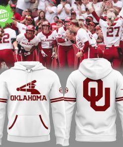 Oklahoma Softball White Hoodie 2025 – NCAA Women’s Softball Team Apparel