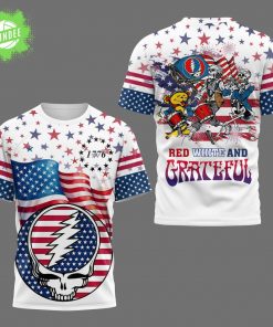 PREMIUM Red White And Grateful 3D SHIRT