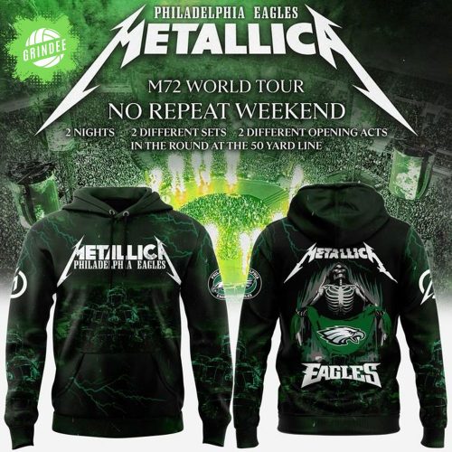 Philadelphia Eagles x Metallica M72 World Tour Hoodie 2025 Limited Edition