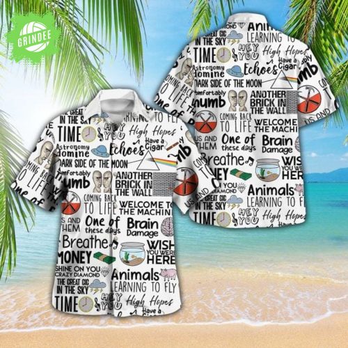 Pink Floyd Lyrics Hawaiian Shirt – Vintage Rock Music Aloha Summer Tee